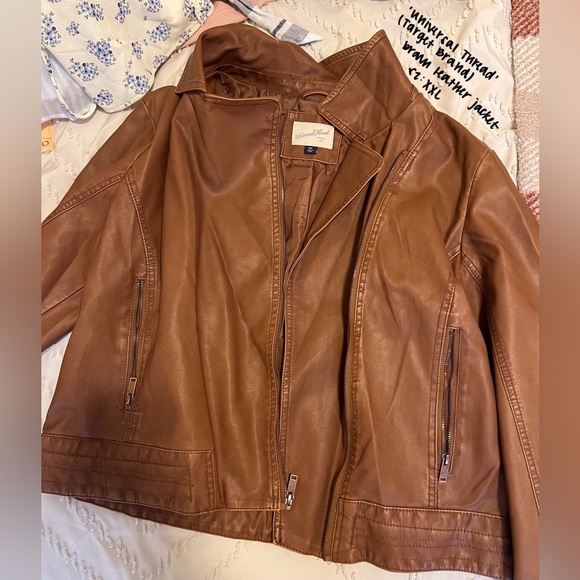 Universal Thread Brown Leather Jacket - Picture 1 of 3